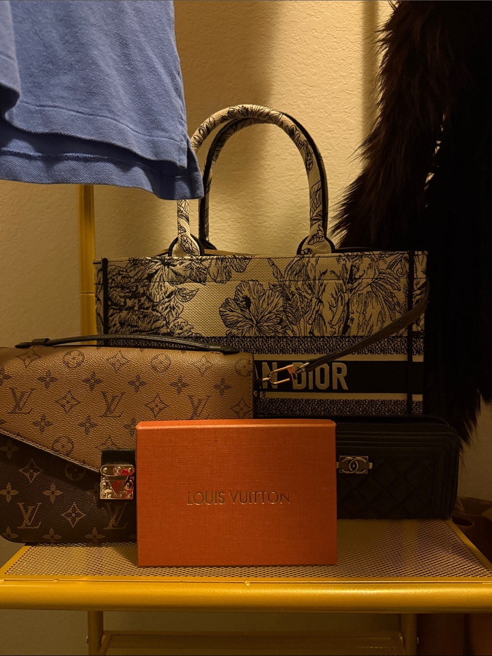 Dior Black & White Toile de Jouy Tote with Top Handles